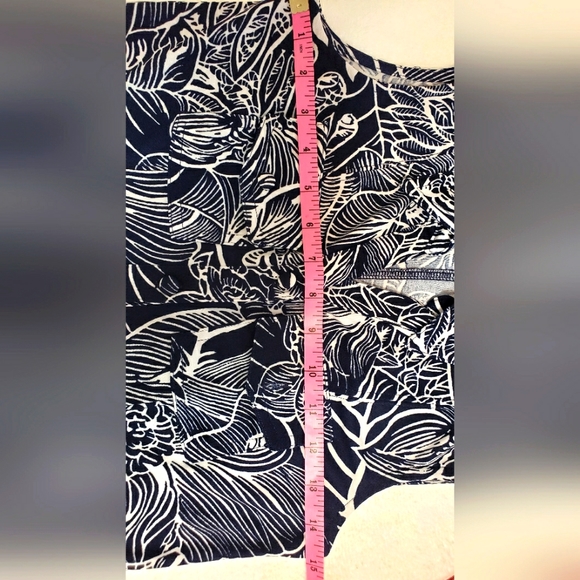 Talbots Floral Dark Blue and White Sleevsless Maxi Dress. Size Petite P - Picture 9 of 11